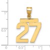 Black Bow Jewelry 14k Yellow Gold, Athletic Collection Medium Polished Number 27 Pendant - 2 of 3