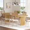 PexFix 79" Oval Dining Table for 6-8 with Arc-Shaped Edge Top and Stripes Base Modern Farmhouse Kitchen Table for Living Room Dining Room Natural - 4 of 4