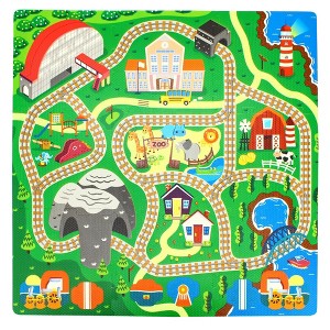 TriAction Toys Sunta Play Mat DIY Train Track and Train | 9 Piece Set - 1 of 4