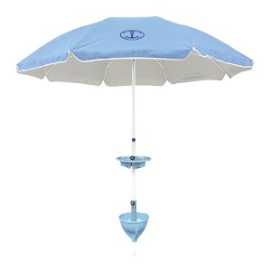 Anchor Works: Classic Beach Umbrella & AnchorONE Kit – Sky Blue - 7.5ft - 1 of 4