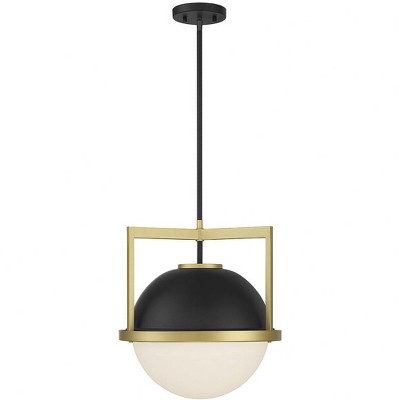 Savoy House Carlysle 1 - Light Pendant in  Matte Black/Warm Brass