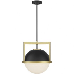 Savoy House Carlysle 1 - Light Pendant in  Matte Black/Warm Brass - 1 of 4