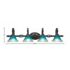 Toltec Lighting Elegante 4 - Light Vanity in  Dark Granite with 7" Teal Crystal Shade - 2 of 2