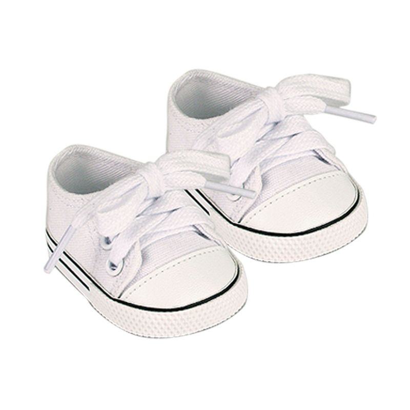 Sophia’s White Canvas Sneaker Shoes with Laces for 18" Dolls, 6 of 7