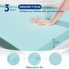 PDTEND 3-Inch Bamboo Fiber & Memory Foam Mattress Topper with Cooling Ice Silk Cover, Gel-Infused, Anti-Slip - 3 of 4