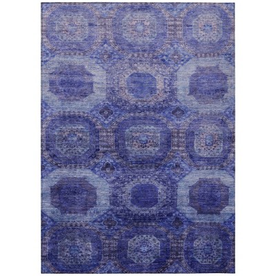 HomeRoots 9' X 12' Purple And Beige Medallion Washable Indoor Outdoor Area Rug