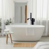 WOWOW Waterfall Single-Handle Freestanding Tub Faucet with Handshower, Brass Floor Mounted Tub Filler Faucet in Brushed Nickel - 3 of 4