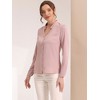 Allegra K Women's Elegant V Neck Work Office Button Up Shirt - 3 of 4