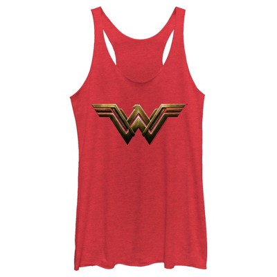 Women's Zack Snyder Justice League Wonder Woman Logo Racerback Tank Top
