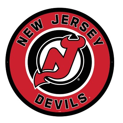 Evergreen Ultra-Thin Edgelight LED Wall Decor, Round, New Jersey Devils- 23 x 23 Inches Made In USA