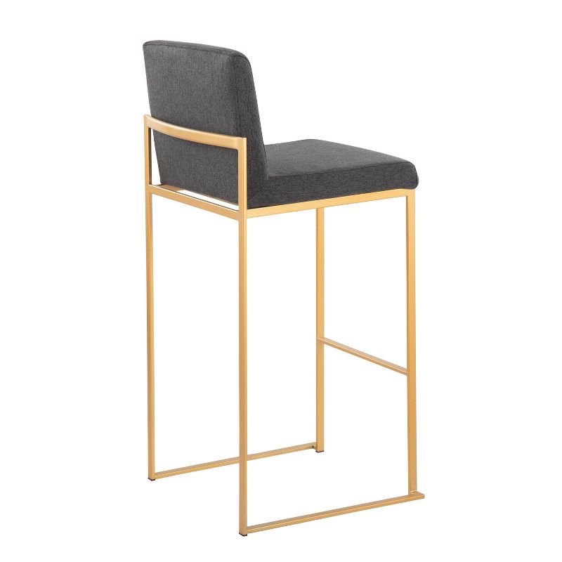 Set of 2 FujiHB Polyester/Steel Barstools Gold/Charcoal - LumiSource, 5 of 10