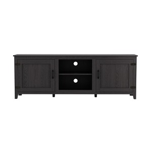 HomeRoots 70" Black Wood Enclosed and Open Storage TV Stand - 1 of 4