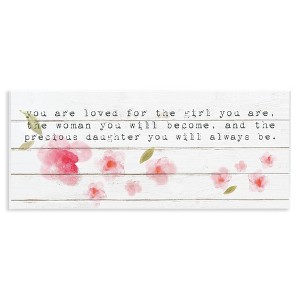 Stupell Industries Precious Daughter with Pink Flowers, 17" x 7" - 1 of 4