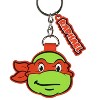 TMNT Raphael Rubber Character Design Air Tag Holder Keychain Wristlet with Lobster Clasp and 2" Rubber Raphael Pendant Multicolored - 2 of 4