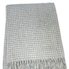 HomeRoots 50" X 67" Light Gray And Cream Cotton Blend Woven Plaid Throw Blanket with Fringe - 4 of 4
