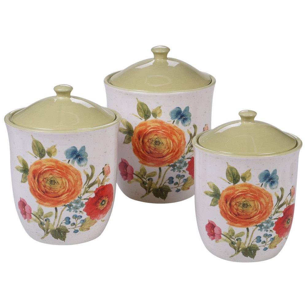 3pc Earthenware Country Fresh Canister Set - Certified International