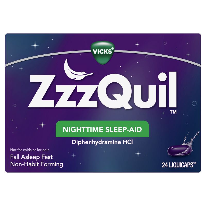 ZzzQuil Nighttime Sleep-Aid LiquiCaps, 1 of 8