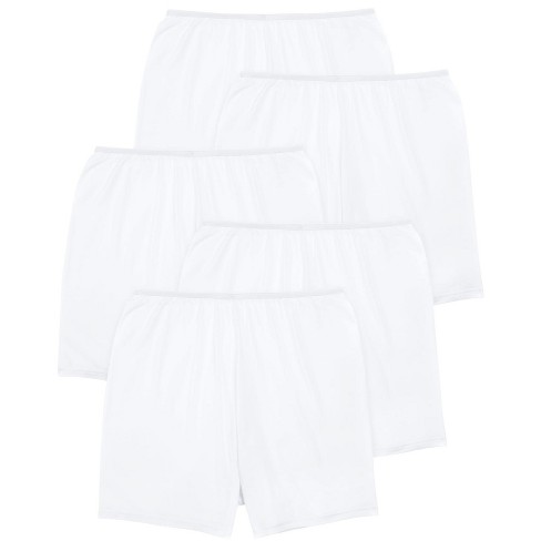 Comfort Choice Women's Plus Size Cotton Boxer 5-Pack - 10, White