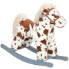 Qaba Kids Rocking Horse, Animal Rocker with Rabbit Toy and Realistic Sound for Toddlers, Soft Filling Ride on Pony, Brown - 4 of 4