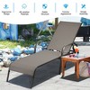 Costway 2PCS Patio Lounge Chair Chaise Adjustable Reclining Armrest Grey\Brown - image 4 of 4