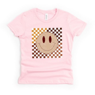 The Juniper Shop Fall Checkered Smiley Kids Short Sleeve Tee