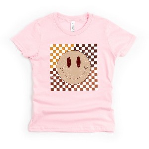 The Juniper Shop Fall Checkered Smiley Kids Short Sleeve Tee - 1 of 2