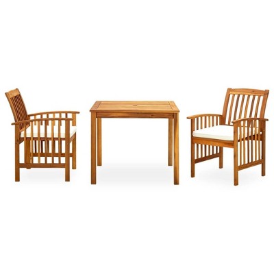 vidaXL Garden Dining Set Wooden Solid acacia wood Seats 2