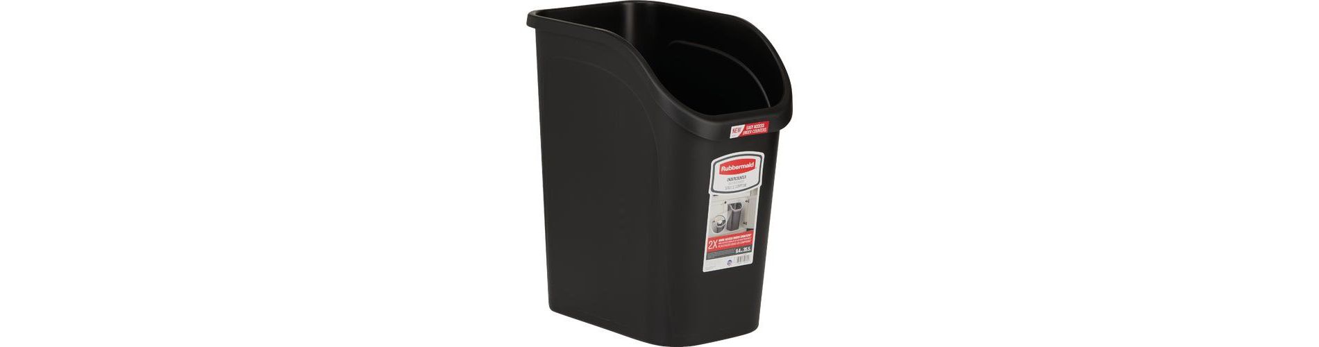Rubbermaid 9.4 Gal. Black Undercounter Wastebasket