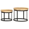 vidaXL Side Table Brown and black Solid mango wood and powder-coated steel - 2 of 4
