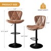 QingMoon Adjustable Bar Stools Set of 2, Swivel Counter Height Chairs, Faux Leather Bar Chairs with High Backrest for Kitchen Island - 3 of 4
