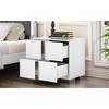 Gulches Elegant 2-Drawer Nightstand with Metal Feet, Mirrored Bedside Table for Bedroom Living Room (White) - 2 of 4