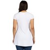 24seven Comfort Apparel Womens Short Sleeve Loose Fit Tunic Top with V Neck - 3 of 3