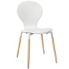 Modway Path Dining Wood Side Chair White: Solid Non-Upholstered, Spot Clean, 285 lb Capacity - 3 of 4