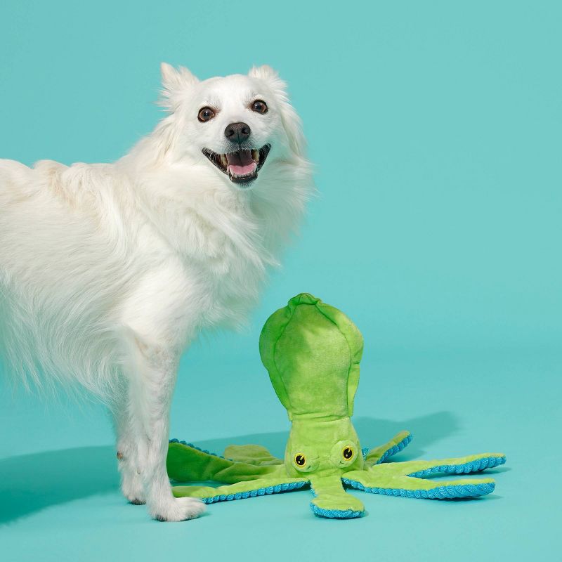 BARK Billy The Squid Dog Toy - Green, 3 of 15