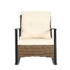KTMBDW 3 Piece Rocking Bistro Set Wicker Patio Outdoor Furniture Porch Chairs Conversation Sets with Rattan Coffee Table - 3 of 4