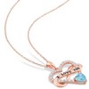 EVERLY JEWELRY | Rose Plated Sterling Silver 2 1/2 CT TGW Blue and White Cubic Zirconia Infinity Heart Pendant with Chain, 18 inc - 4 of 4
