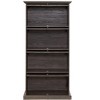 GDFStudio Liora Modern 4-Tier Wooden Display Cabinet with 4 Flip-Up Glass Doors - 4 of 4