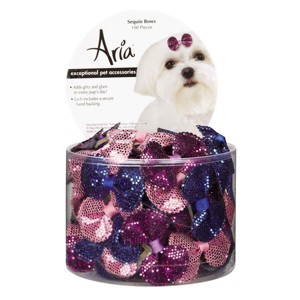 Aria Sequin Dog Bows Canister 100 pieces - 1 of 1