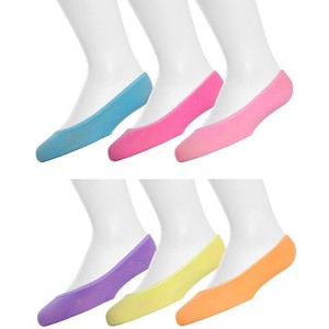 Memoi Girls Microfiber Liner Socks 6-Pack Pastel Brights - 1 of 3