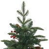 vidaXL Artificial Hinged Christmas Tree with Cones and Berries - Easy Assembly, Lifelike PE Tips, Stable Iron Stand, Reusable, 59.1" Height, Green - 4 of 4