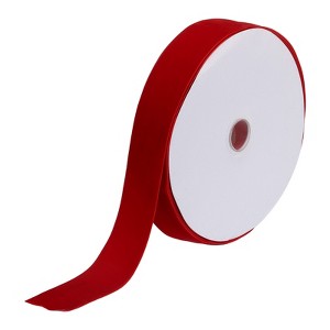 Unique Bargains Soft Single Face Spool Silky Velvet Ribbon for Bouquets DIY Crafts - 1 of 3