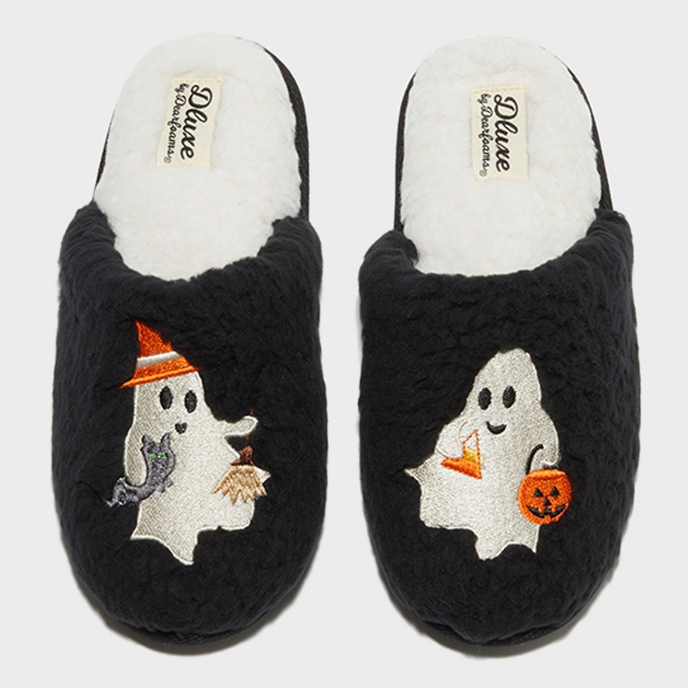 dluxe by dearfoams Women's Ghost Slide Slippers - Black S