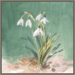 Amanti Art Soft Floral Dewdrops by Danhui Nai Canvas Wall Art Print Framed 22 x 22-in. - 1 of 4