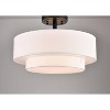 Claxy Modern 3-Light Semi Flush Ceiling Light with 2 Tier Fabric Drum Shade - 2 of 4