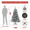 6 ft Pre-Lit Snow-Flocked Christmas Tree, 850 Hinged Tips, 400 Multicolor LED Lights, Artificial Pine for Home/Office/Party Holiday Decor, White - 2 of 4
