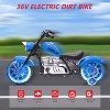 36V Kids Electric Dirt Bike, 350W Brushless Motor, Up to 16.5 mph, Training Wheels, Leather Seat, LED Lights, Music, Ride On Motorcycle - 3 of 4