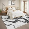 Washable Area Rug, Non-Slip, Low Pile, Ultra Thin, Abstract Snake Print for Living Room, Bedroom, Dining Room, Office. - 4 of 4