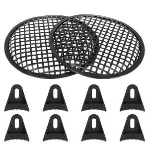 Unique Bargains Car Audio Speaker Cover Metal Mesh Subwoofer Grill Horn Guard Black 8" 2Pcs - 1 of 4