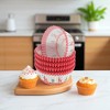 Unique Bargains Disposable Baking Cups Greaseproof Paper Red Blue 3.15"x3.15"x1.18" 100 Pcs - 2 of 4