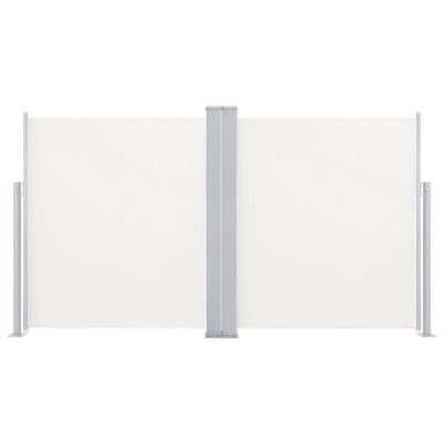 Cream Polyester Retractable Double Side Patio Awning